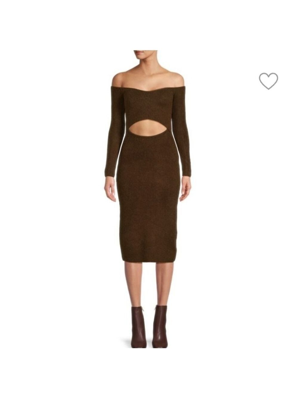L'AGENCE Nala Chocolate Cutout Midi Dress
